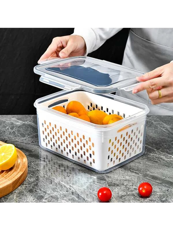Plastic Food Storage with Drain Basket