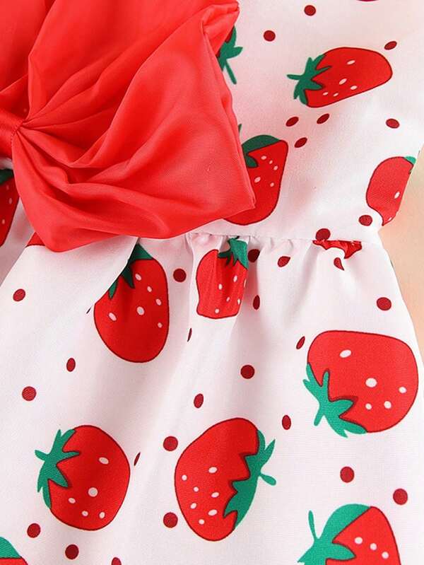 Pet Dress Strawberry Bow