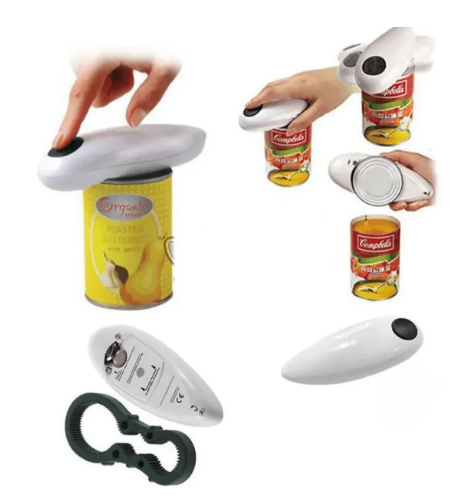 Auto Electric Can Opener: Open Your Cans with A Simple Press of Button - Automatic, Hands Free, Smooth Edge, Food-Safe, Battery Operated