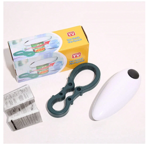 Auto Electric Can Opener: Open Your Cans with A Simple Press of Button - Automatic, Hands Free, Smooth Edge, Food-Safe, Battery Operated