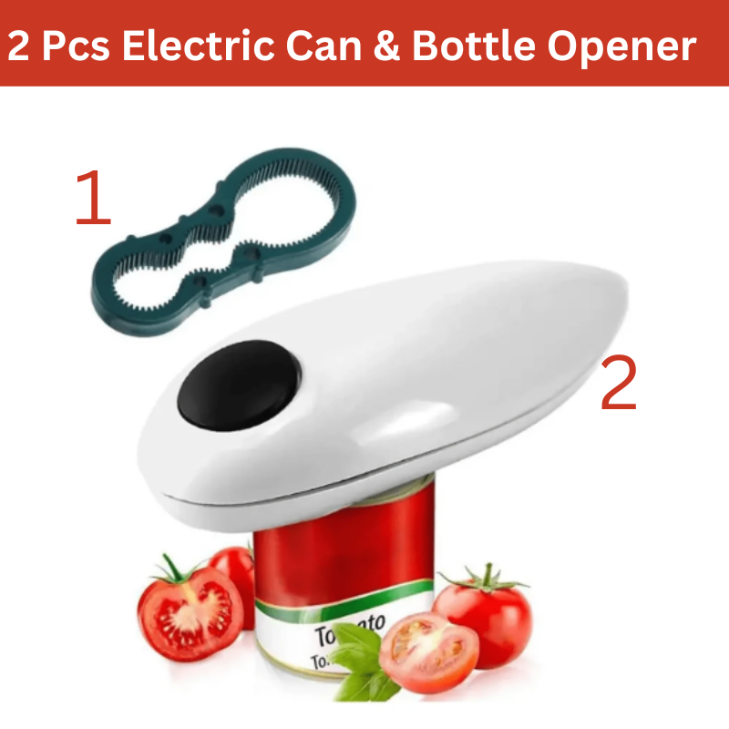 Auto Electric Can Opener: Open Your Cans with A Simple Press of Button - Automatic, Hands Free, Smooth Edge, Food-Safe, Battery Operated