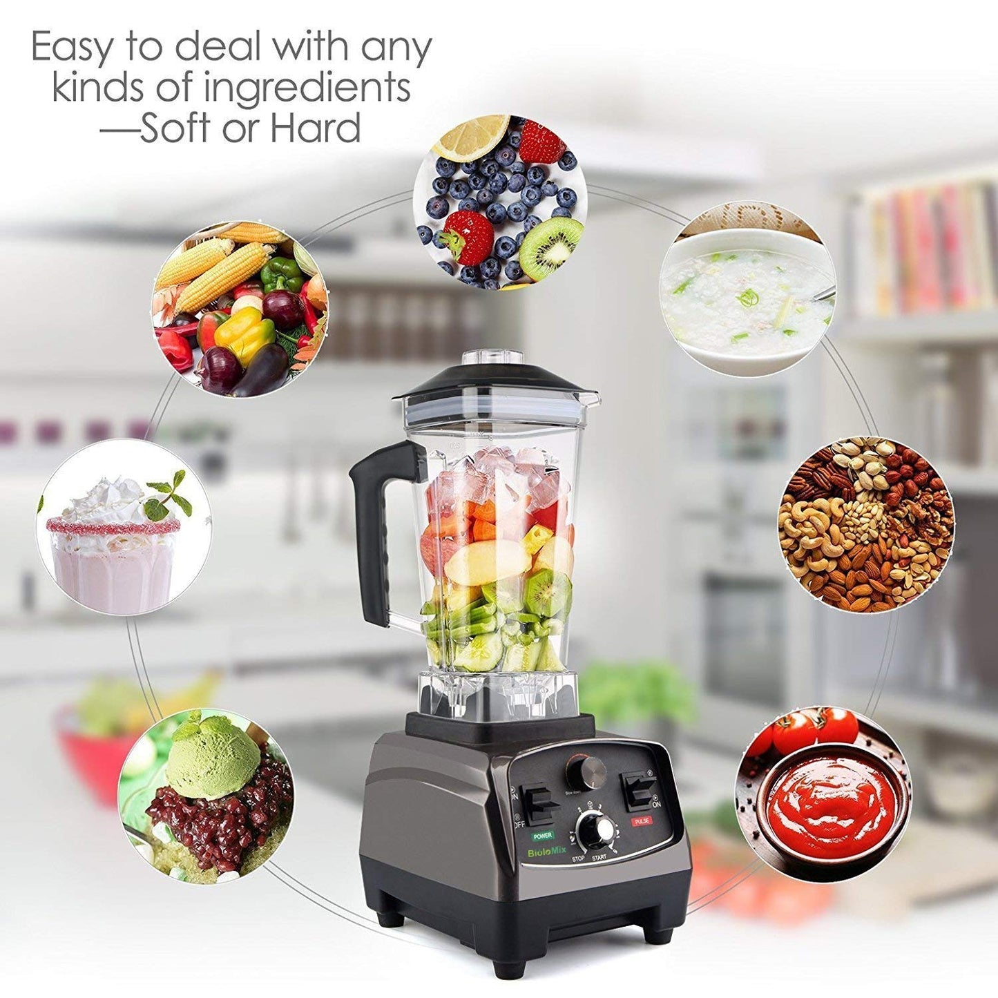 BioloMix 3HP 2200W Heavy Duty Commercial Grade Blender and Juice Mixer