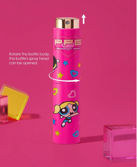 Travel Friendly 2Pc Pink Character Mini Spray Bottles for Soap, Oil, and More in 8ML Plastic Press Dispensers Kit Lotion