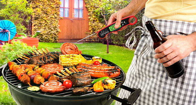 Digital Meat Thermometer - Waterproof Kitchen Thermometer with Backlight and Hold, Fast Instant Read Food Thermometer